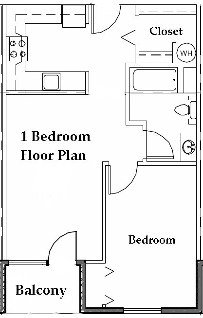 1 Bedroom Floor Plan for Broadway